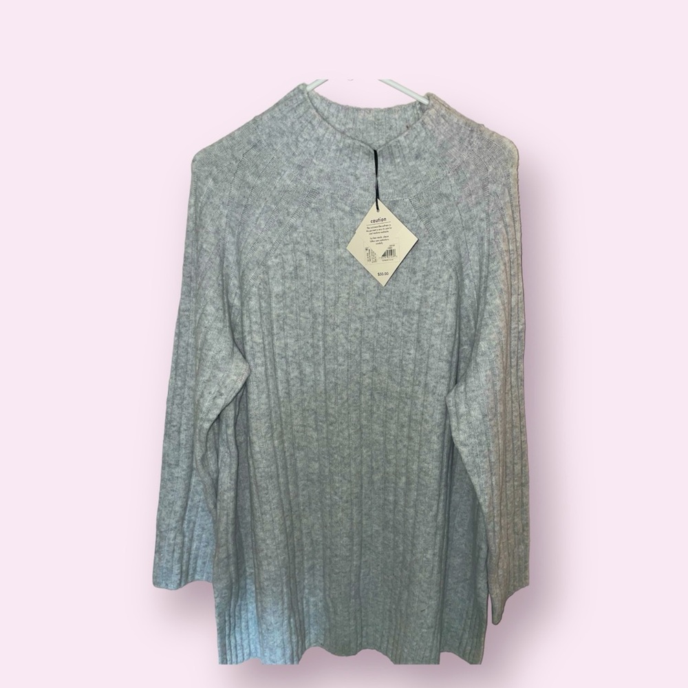 Ava & Viv Turtle Neck Sweater Light Gray XXL